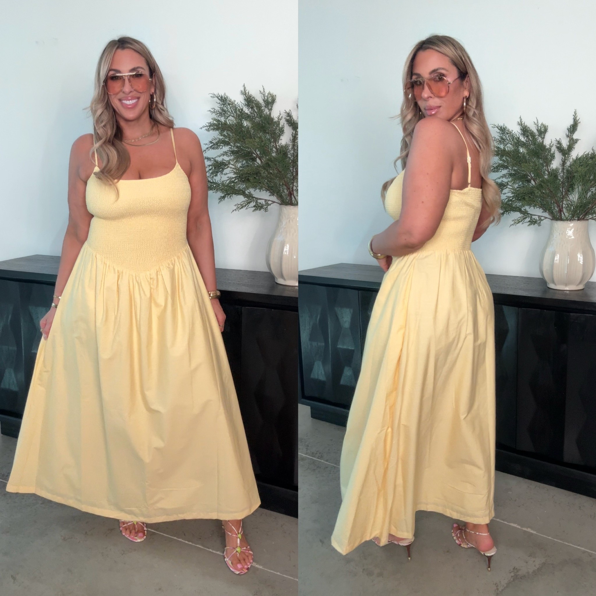 Spring Dress

dress is so flattering tummy concealing, and also creates a waist: size Large Tall (I ordered the tall length because I prefer my dresses to hit at the ankles). The bodice has stretch. size down if in between. Double lines and not wearing a bra. There is a good amount of Support in the top. The straps are adjustable.

linked a cardigan if you want to drape over your shoulder for arm coverage

steve madden heels are comfortable! @Steve Madden US 

#easterdress #springdress #midsizestyle #styletip #stylehack

#LTKOver40 #LTKMidsize #LTKSpringSale

#LTKOver40 #LTKSpringSale #LTKMidsize

#LTKOver40 #LTKMidsize #LTKSpringSale