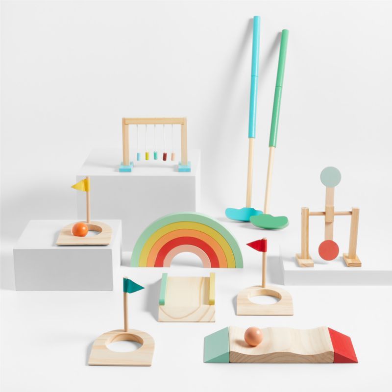 Wonder & Wise by Asweets Good Wood Kids Mini Golf Set + Reviews | Crate & Kids | Crate & Barrel