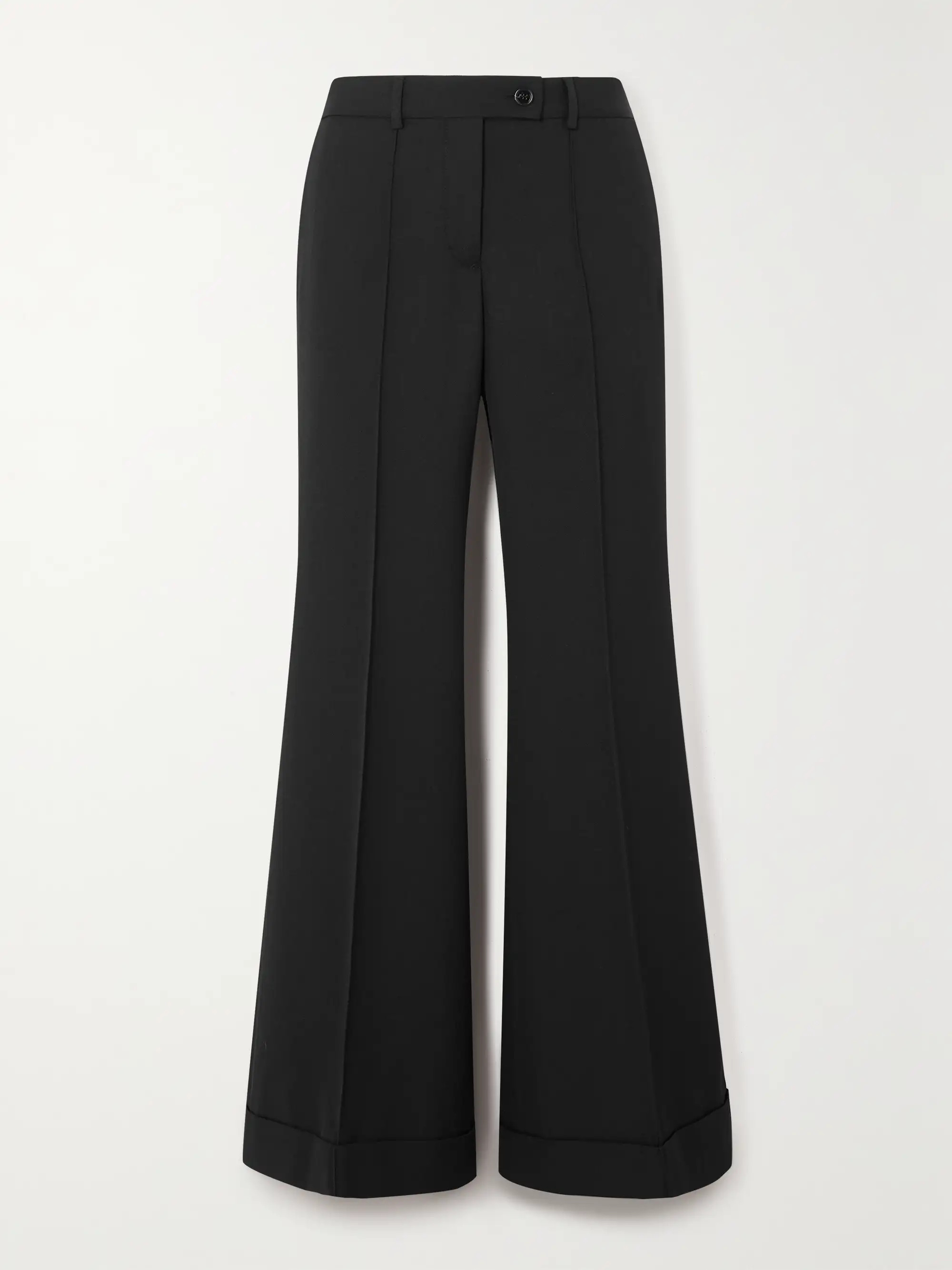 + NET SUSTAIN pintucked recycled grain de poudre flared pants | NET-A-PORTER (US)