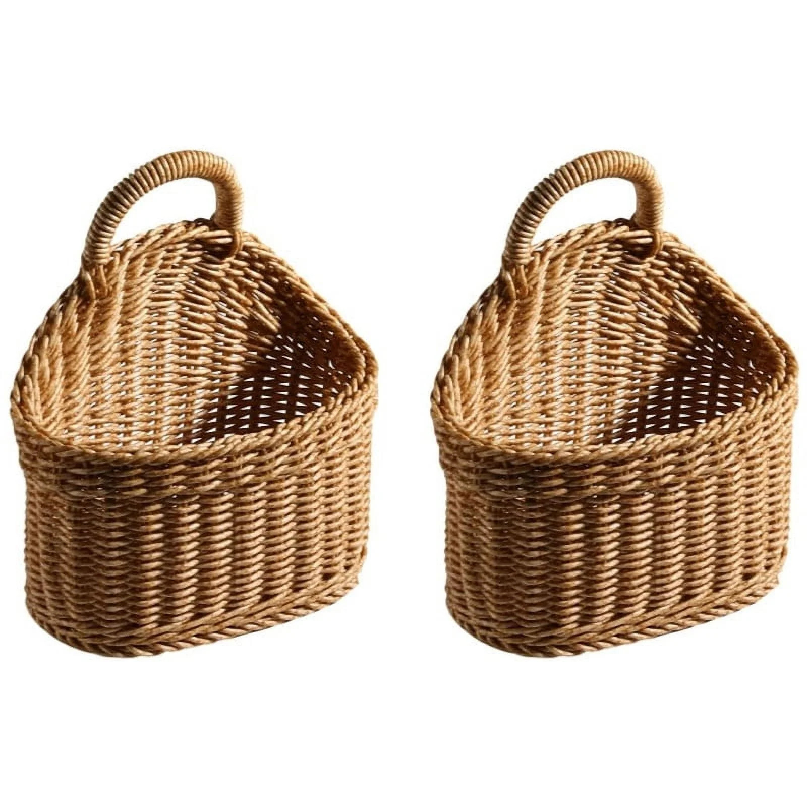 SWAEAZR 2 Pack Hanging Basket Woven Wall Baskets Hanging Storage Basket Woven Shelf Basket Storag... | Walmart (US)