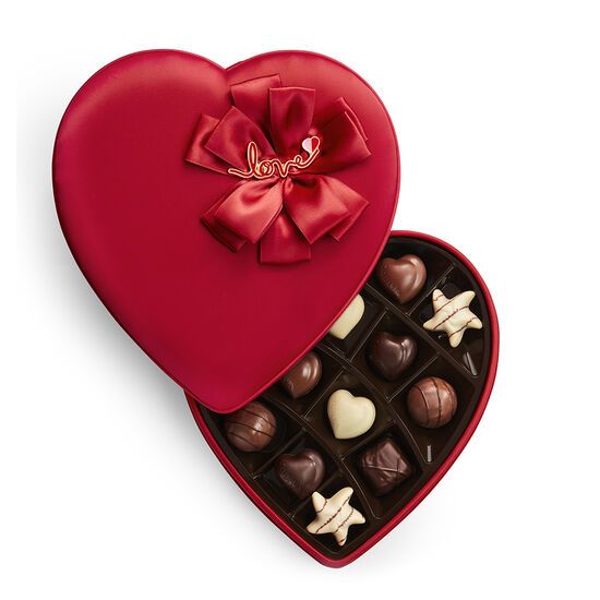 Valentine's Day Fabric Heart Chocolate Gift Box, 14 pc. | Godiva