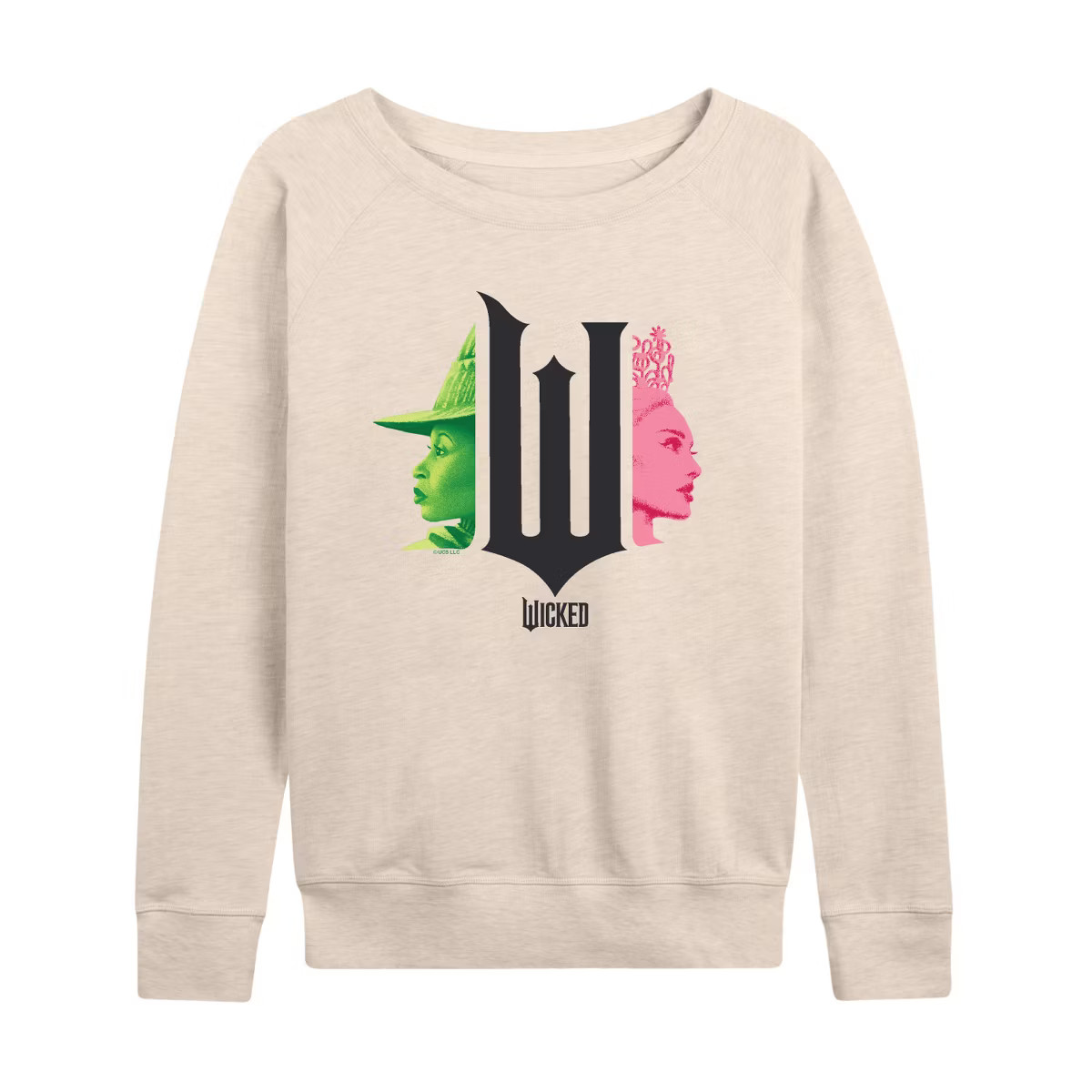 Women's - Wicked - Elphaba and Glinda Logo Graphic French Terry Slouchy | Target