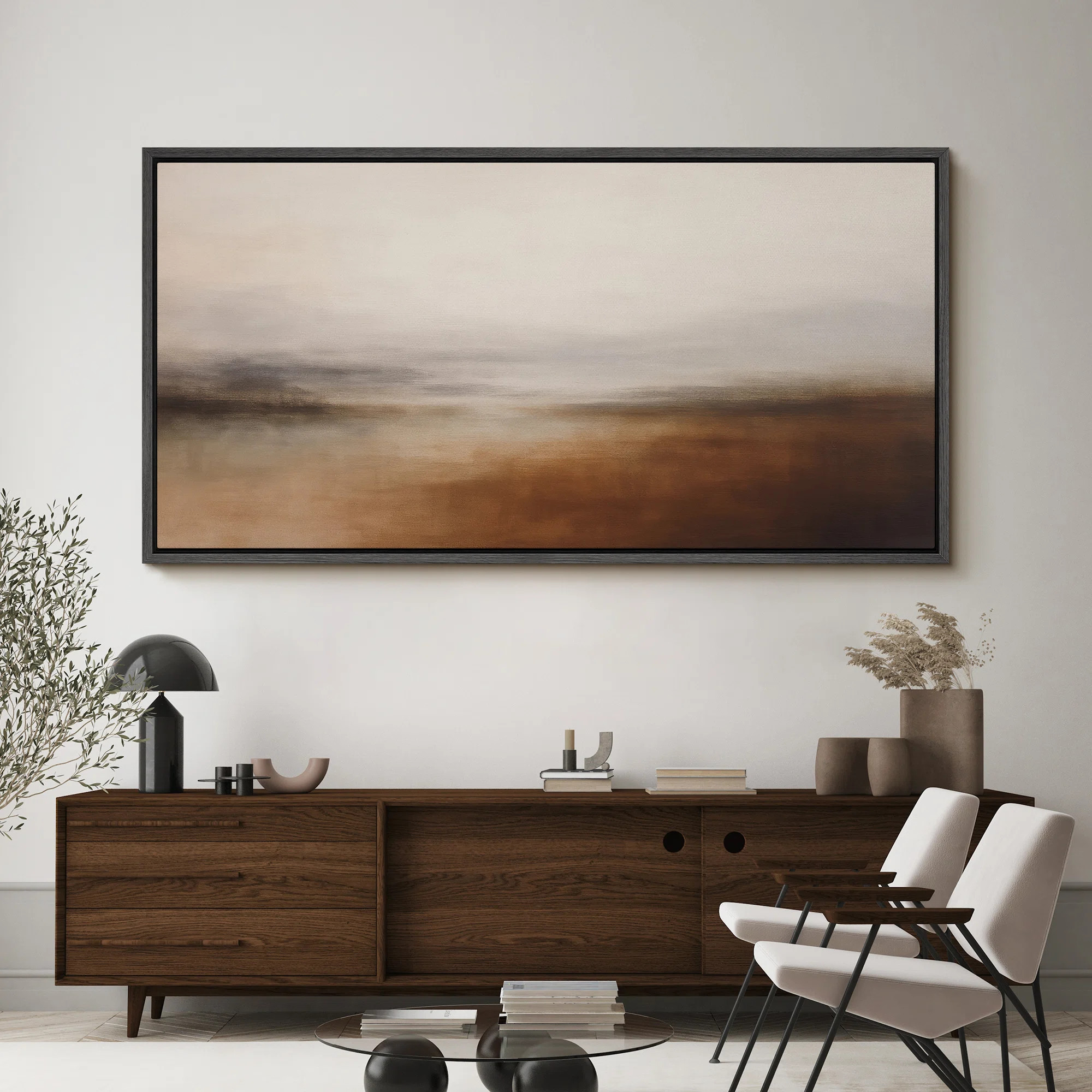 Large Framed Canvas Print Wall Art - Abstract Landscape Print for Modern Home Decor | Wayfair North America