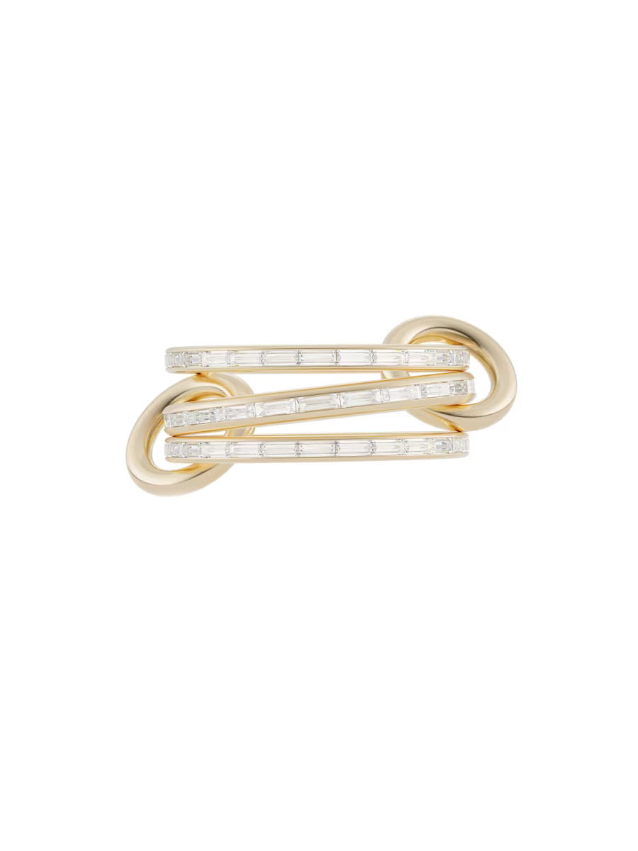 Seraph Two-Tone 18K Gold & 2.00 TCW Diamond Three-Row Ring | Saks Fifth Avenue