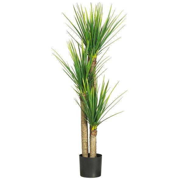 4.8' Artificial Yucca Tree in Pot Green - Nearly Natural | Target