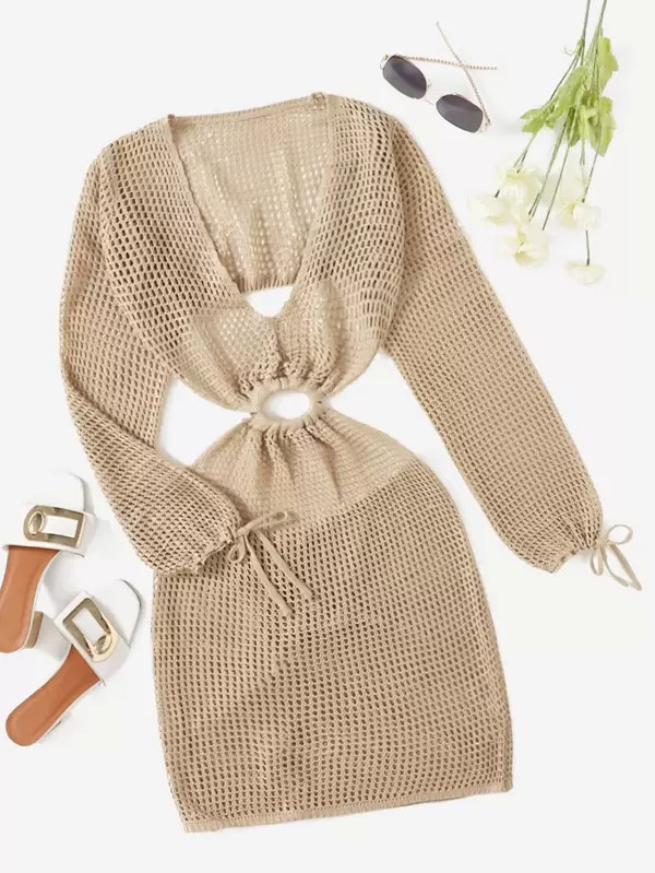 Hollow-out Knitted Cover Up  SKU: swcover23210602499(1000+ Reviews)$18.99$18.04Join for an Exclus... | SHEIN
