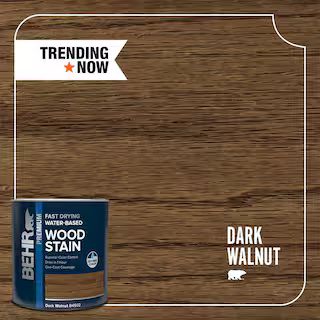BEHR 1 qt. #TIS-502 Dark Walnut Transparent Water-Based Fast Drying Interior Wood Stain B450204 -... | The Home Depot