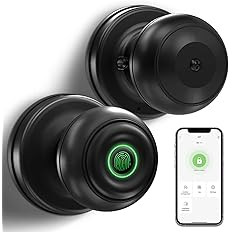 GeekTale Smart Door knob, Fingerprint Smart Biometric Door Lock with App Control, Great for Bedro... | Amazon (US)
