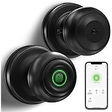 GeekTale Smart Door knob, Fingerprint Smart Biometric Door Lock with App Control, Great for Bedro... | Amazon (US)