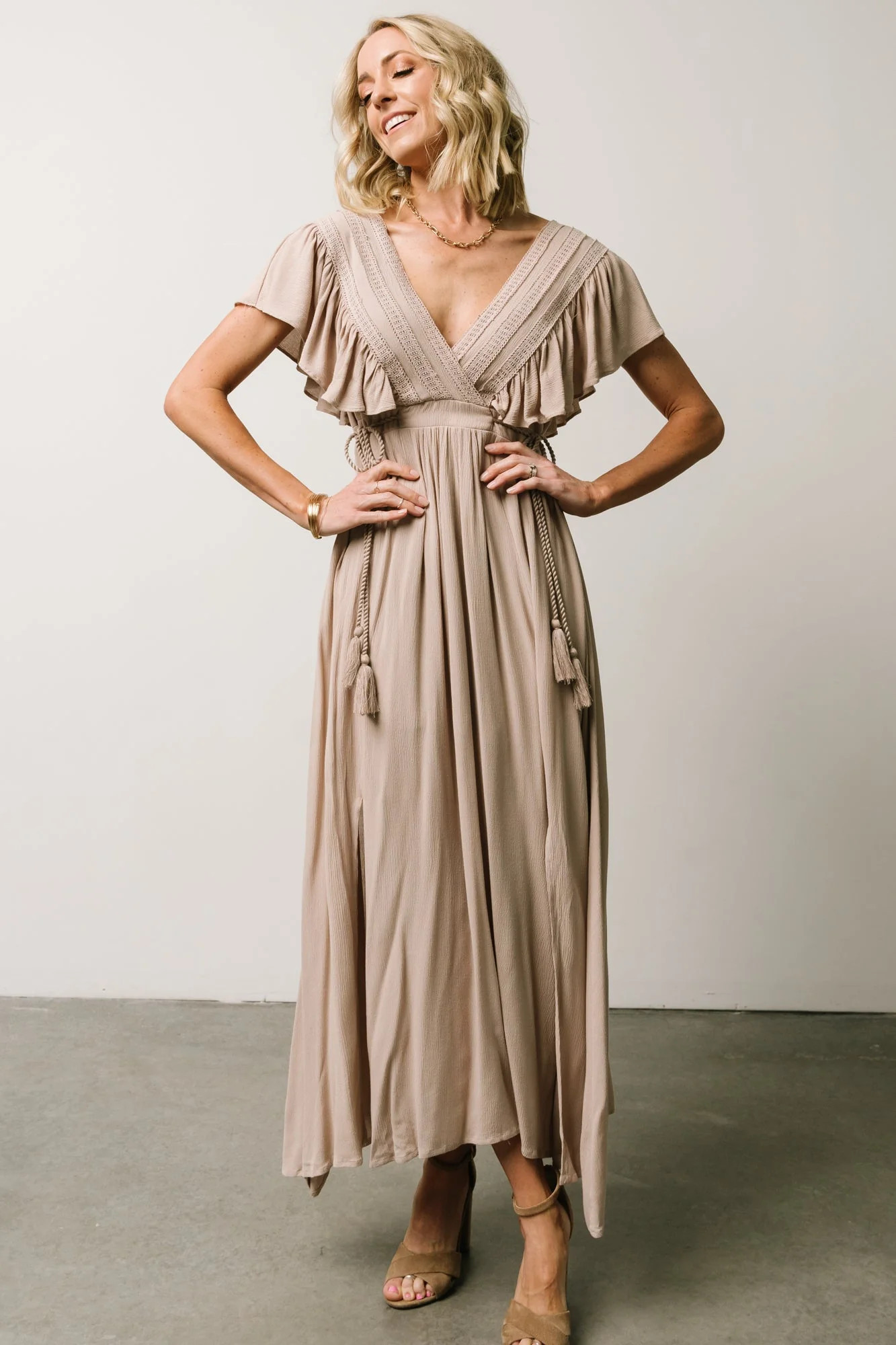 Jennifer Deep V Maxi Dress | Baltic Born
