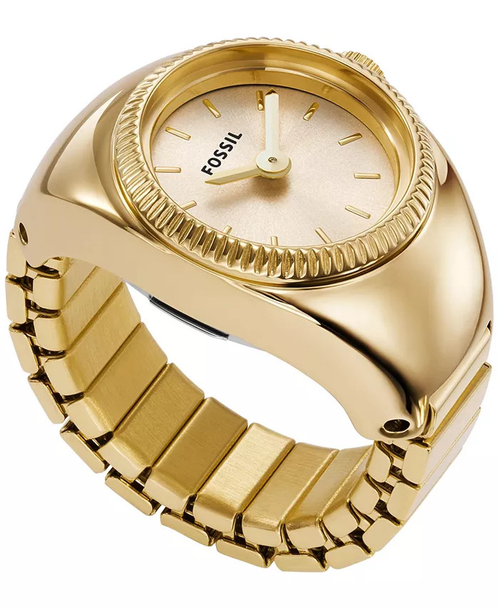 Fossil Women's Ring Watch Two-Hand Gold-Tone Stainless Steel Bracelet Watch, 15mm - Macy's | Macys (US)