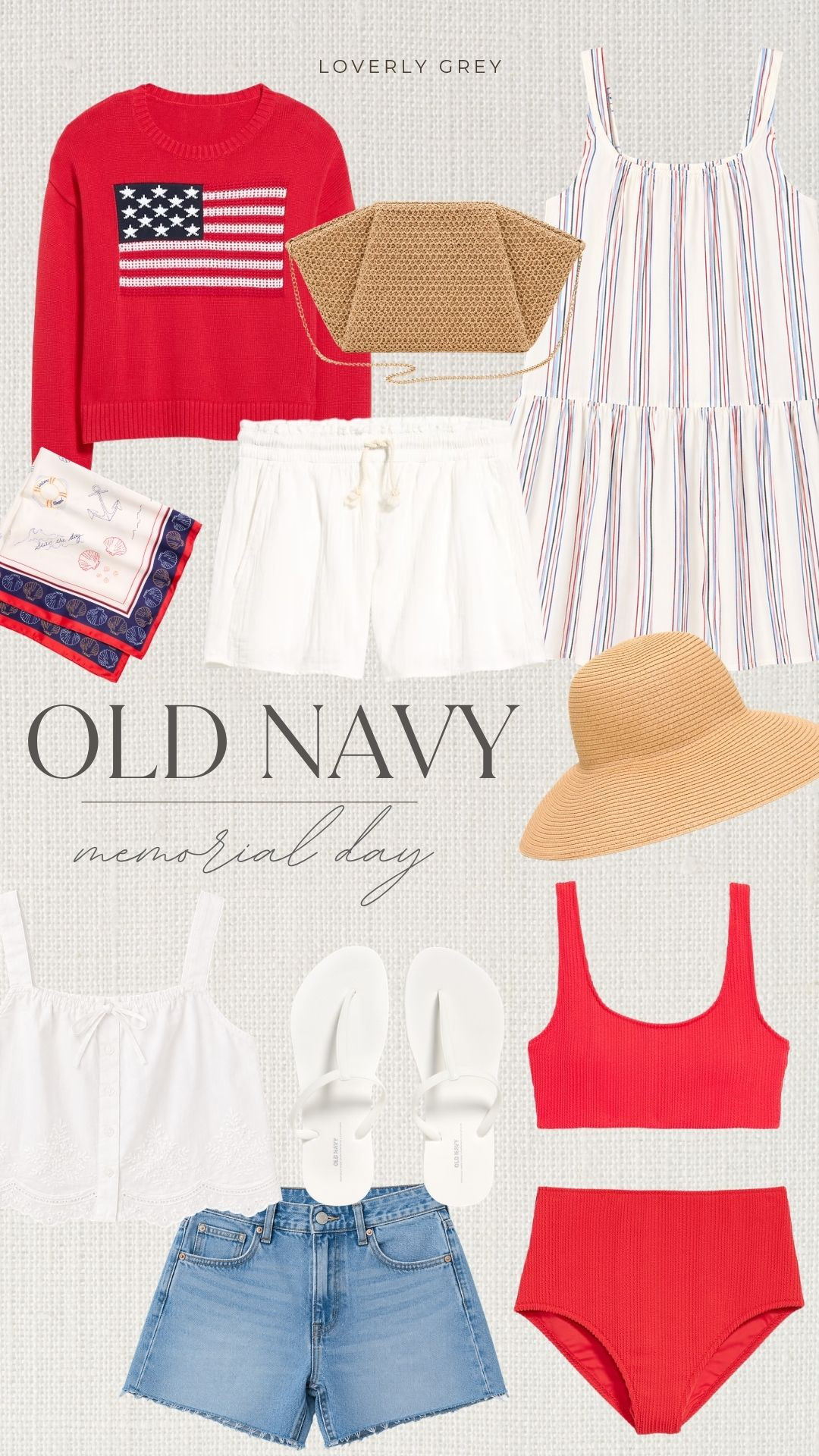 Old Navy Memorial Day Finds. Loverly Grey, red white and blue, denim shorts, swim, American flag 

 #LTKmomlife #LTKSeasonal #LTKSaleAlert