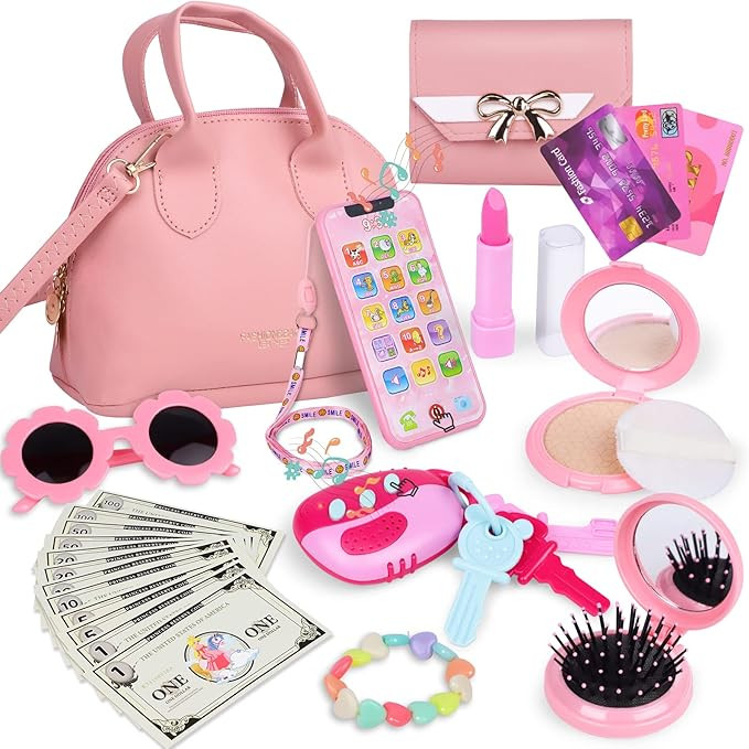 Learn2M Play Purse for Little Girls Ages 3-6, My First Purse Toy with Handbag, Makeup Set, Sungla... | Amazon (US)