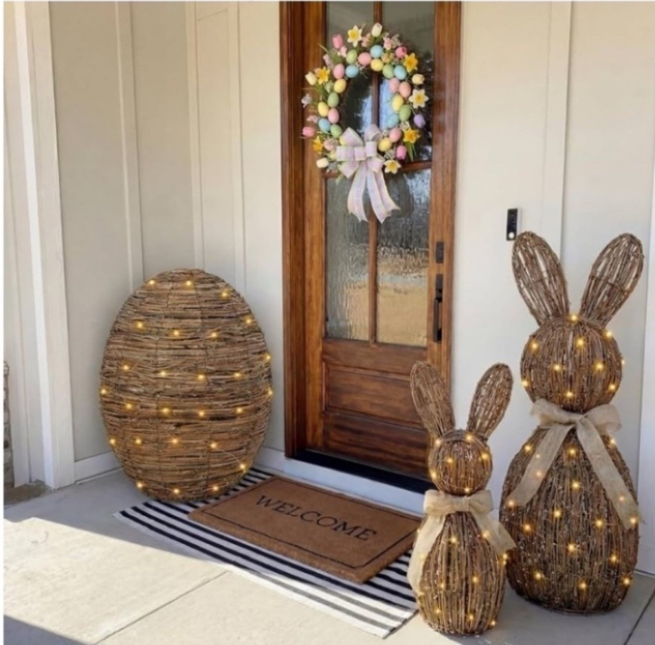 Obsessed with this light-up rattan Easter bunny set 🐰✨ The perfect rustic farmhouse touch for your porch or entryway—adds such a warm spring glow day or night.

#EasterDecor #SpringDecor #EasterPorch #FarmhouseEaster #RattanDecor #LightUpDecor #OutdoorEaster #PorchDecor #SpringPorch #NeutralDecor #FarmhouseStyle #Walmartfinds #SeasonalDecor

#LTKHome