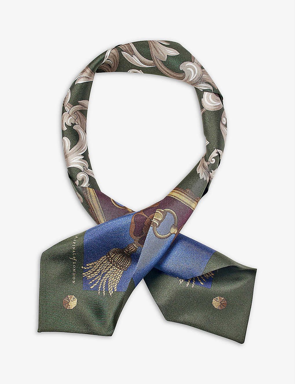 Signature graphic-print silk neck bow | Selfridges
