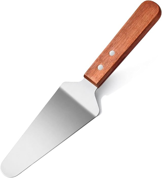New Star Foodservice Stainless Steel Pie Server with Wood Handle, 10-Inch Restaurant Grade Cake, ... | Amazon (US)