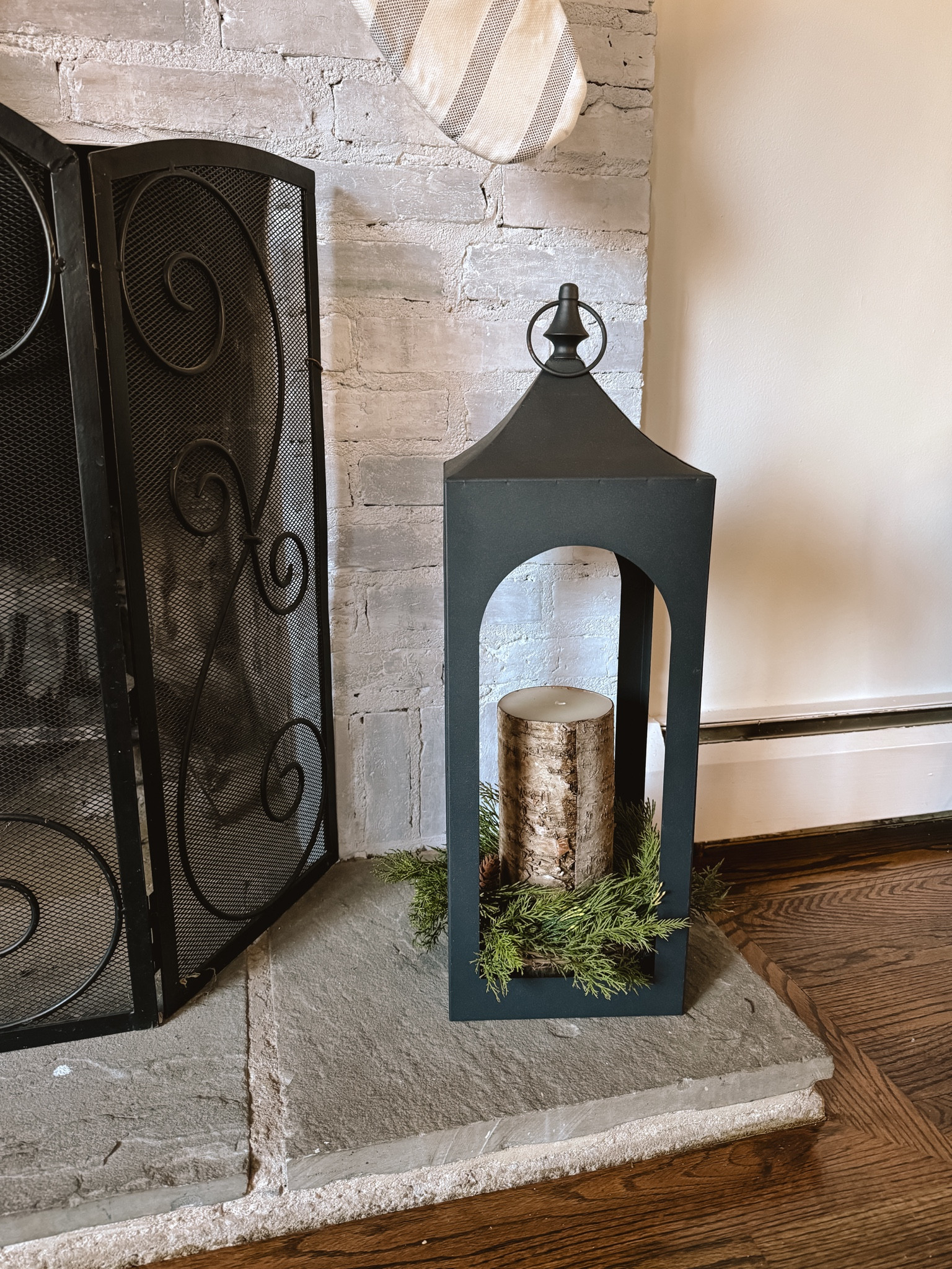This birch pillar candle and mini faux wreath in the lantern was the perfect addition to our fireplace decor :)

Mantle decor, target Christmas decor, Christmas decor, mini Christmas wreath, pillar candle, fireplace decor

#LTKHoliday #LTKHome #LTKSeasonal