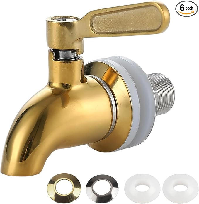 Replacement Spigot for Beverage Dispenser, Gold Water Dispenser Faucet, Stainless Steel Spigot fo... | Amazon (US)