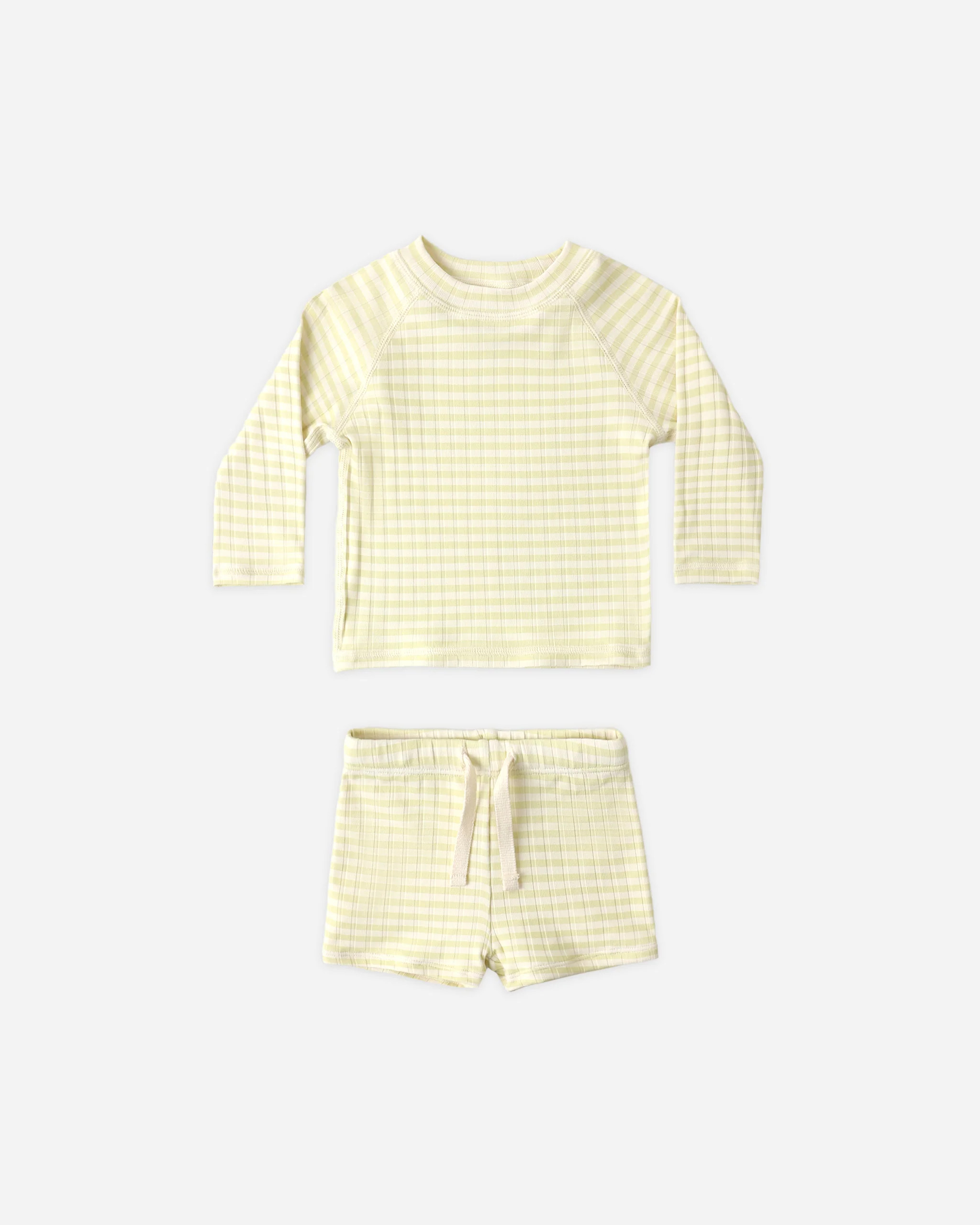 Boys Rashguard Set Citron Stripe | Rylee + Cru