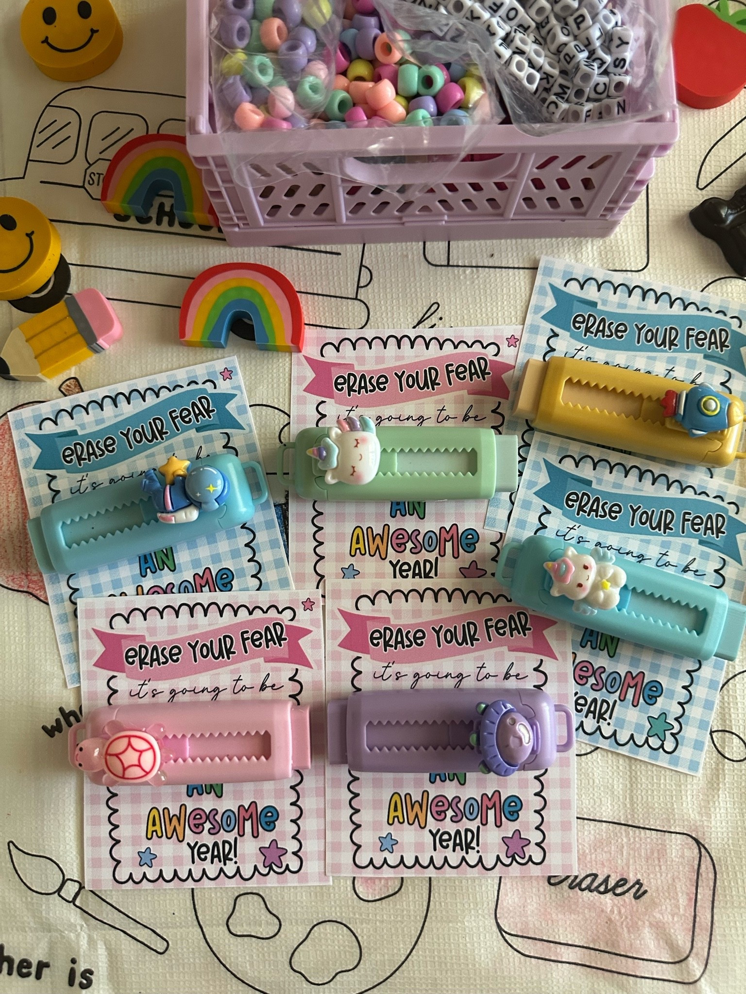 Easy. Budget friendly idea with an item they will use: an eraser! Great from a student or teacher. Follow me on IG also as I’m always sharing a free printable to match

#LTKmomlife #LTKKids #LTKHome