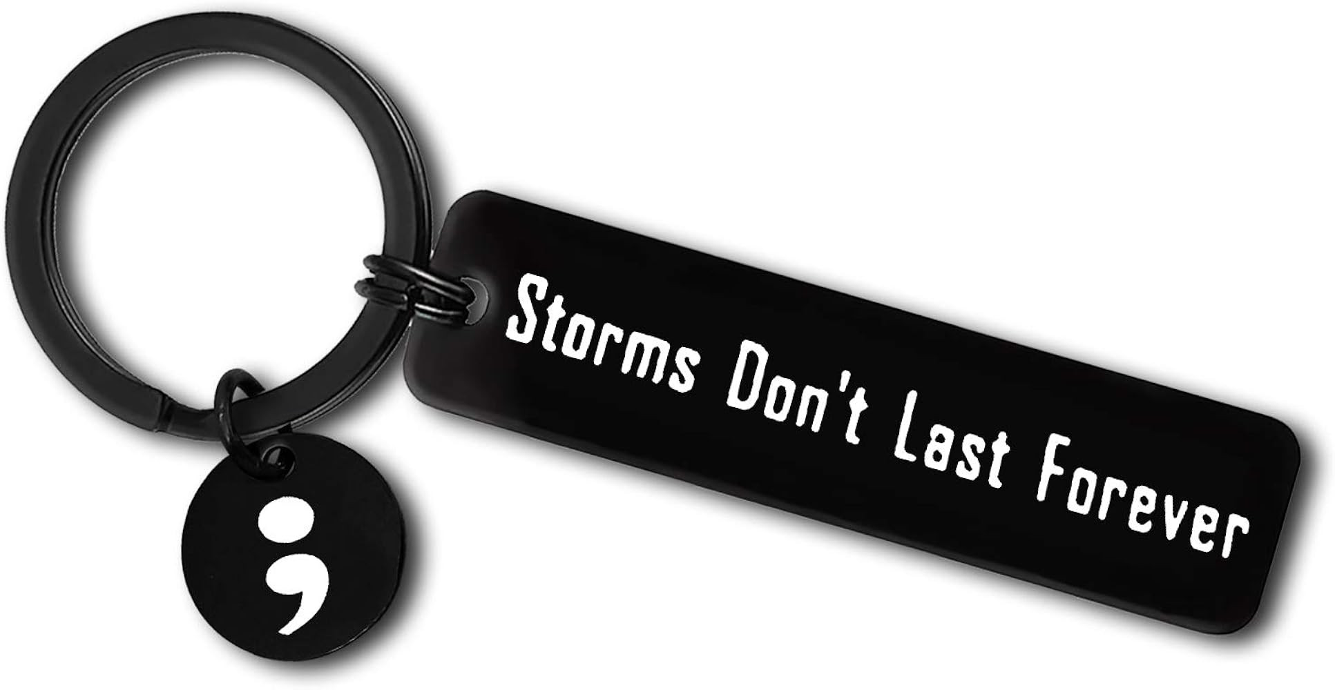 Semicolon Keyring Storms Don't Last Forever Inspirational Gift Suicide Prevention Awareness Depre... | Amazon (US)
