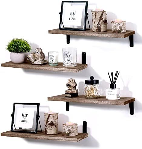 POTRAS Floating Shelves for Bedroom, Rustic Wood Bathroom Shelves for Wall Set of 4, Farmhouse St... | Amazon (US)