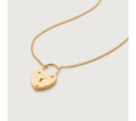 Heart Padlock Fine Chain Necklace 41-46cm/16-18' | Monica Vinader (US)