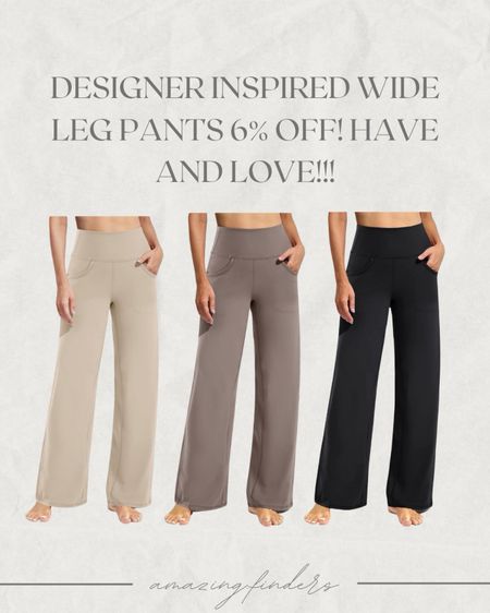 Promover Wide Leg Pants Woman Yoga Pants with Pockets Stretch Loose Casual Lounge Sweatpants Petite/Regular/Tall