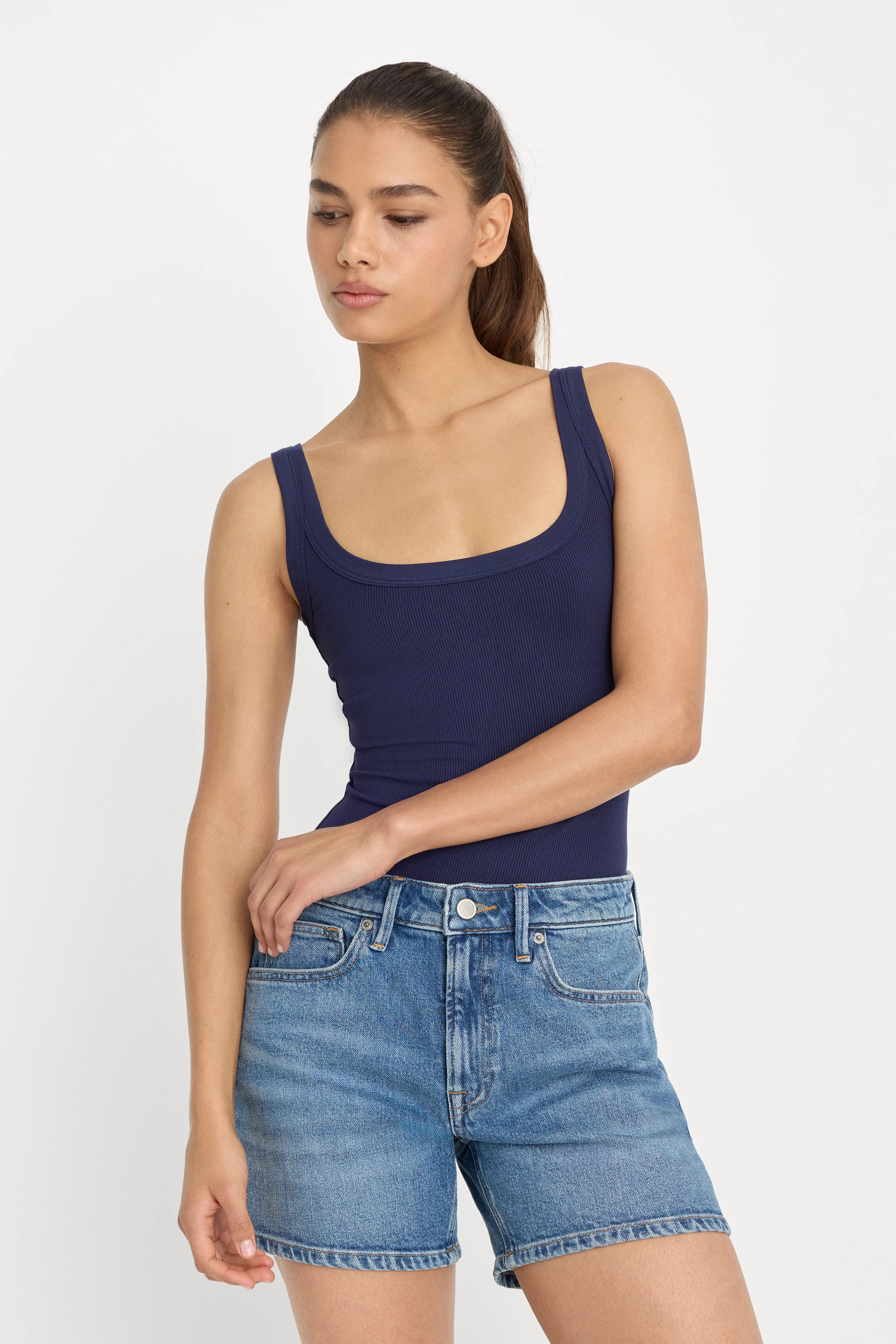 MODAL RIB TANK BODYSUIT | HORIZON INK - GOOD AMERICAN | Good American