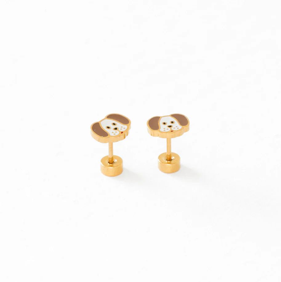 Enamel Dog Stud Earring | Pip Pop Post