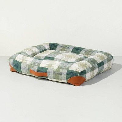 Tartan Plaid Dog Bolster Bed - Hearth & Hand™ with Magnolia Tonal Green | Target