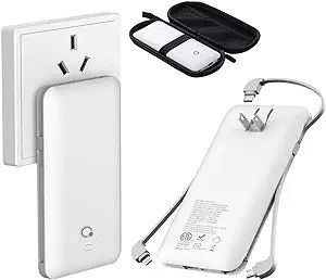 10000mAh Portable Charger, Q Ultra Slim USB C Power Bank, 4 Output Dual Input External Battery Pa... | Amazon (US)
