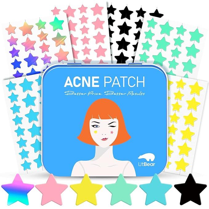 LitBear Acne Patch Pimple Patch, 6 Colors 168 Dots Star Pimple Patches with Tea Tree Oil & Centel... | Amazon (US)