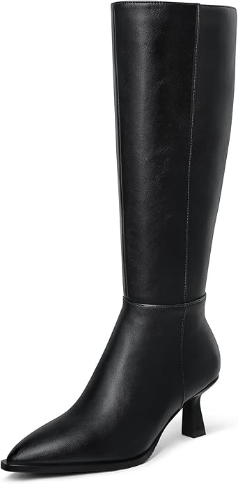 MUCCCUTE Knee High Boots for Women Tall Boots Kitten Heel Pointed Toe Slip On Comfort Fall Long B... | Amazon (US)