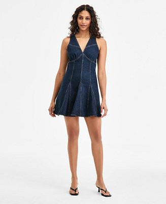 Women's Denim Godet Mini Dress, Exclusively at Macy's | Macy's