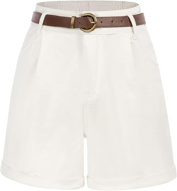 Belle Poque Women Demin Shorts High Waisted Wide Leg Jean Shorts with Pockets | Amazon (US)
