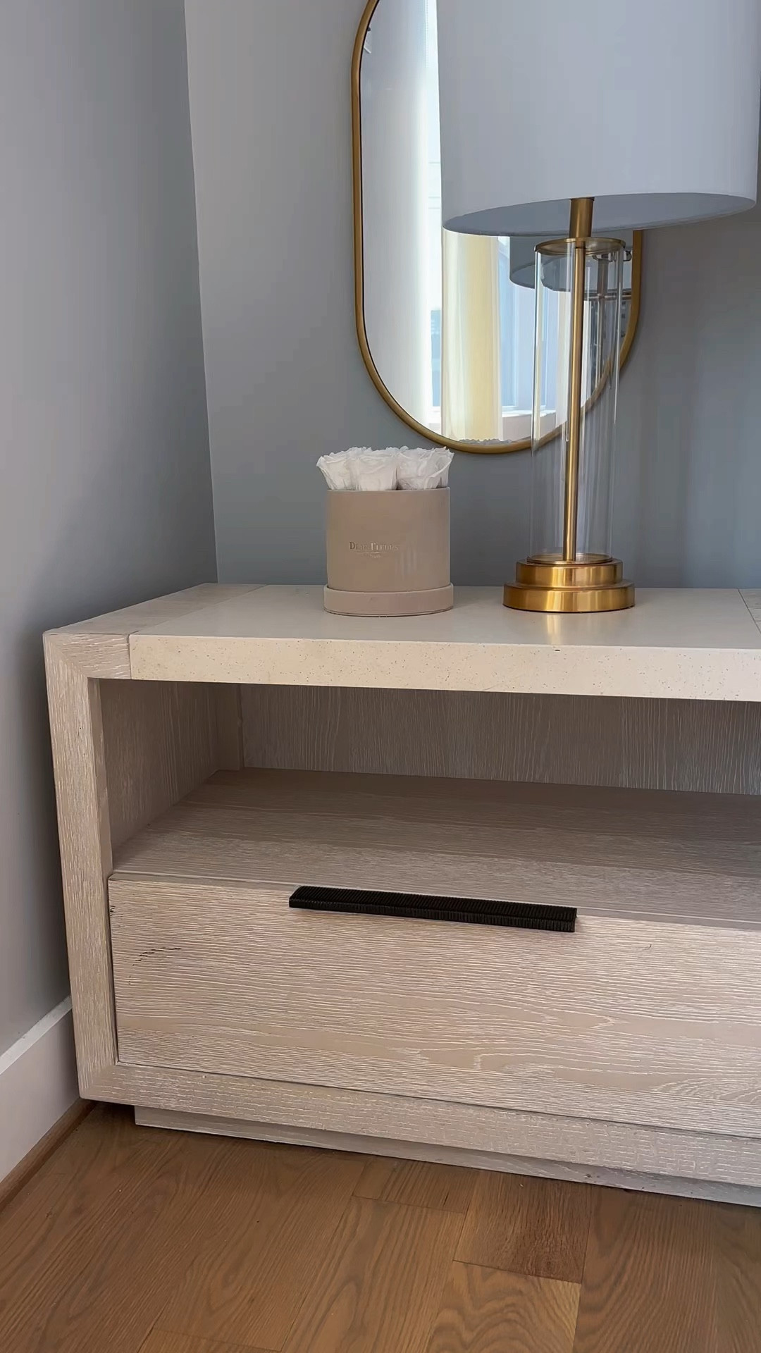 Neutral bedroom, arched mirror, cylindrical, mirror, glass lamp, luxury bedroom, minimalistic bedroom, neutral, bedstand,

#LTKHome