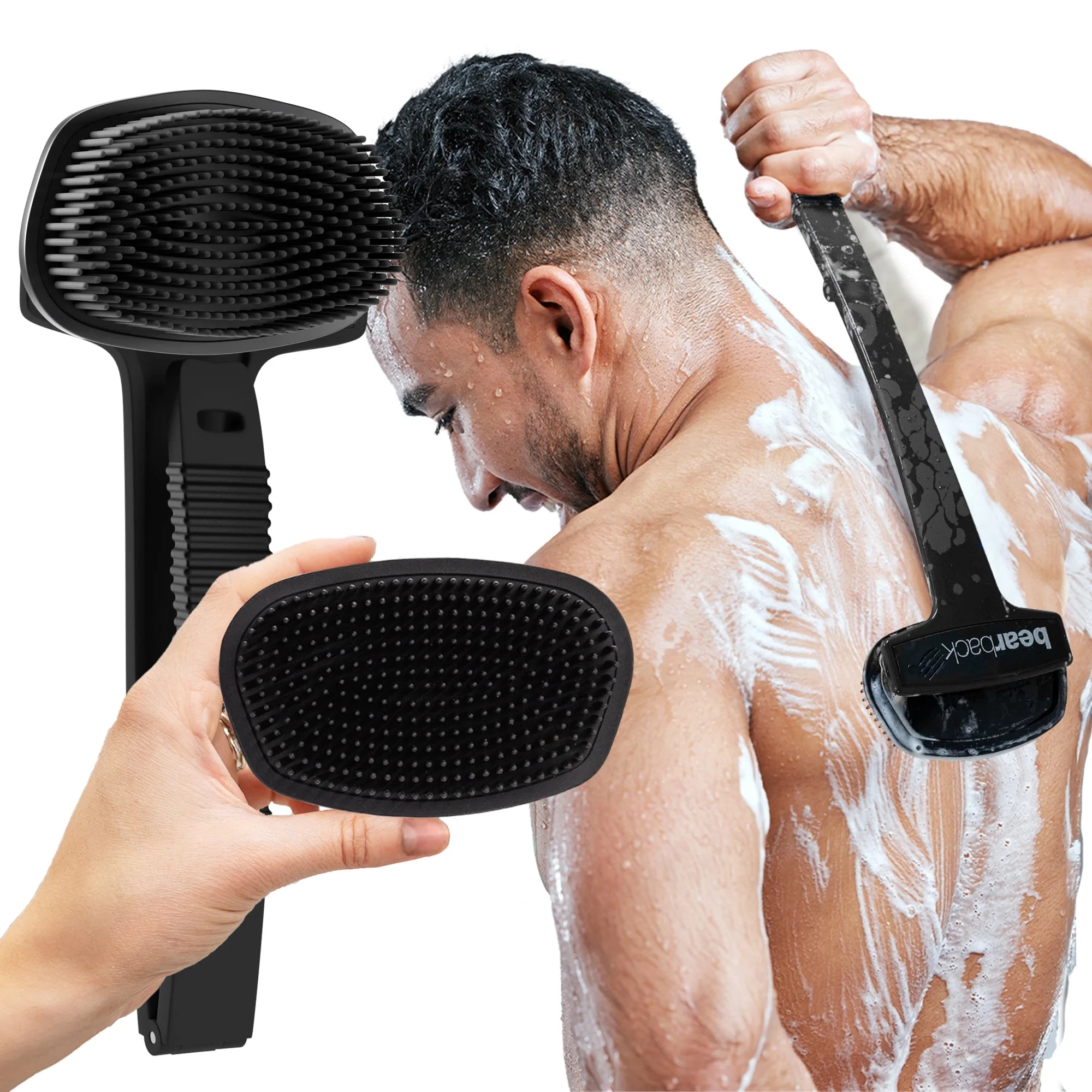 Bearback Silicone Back & Body Scrubber for Shower/Bath, Long Ergonomic Handle | Walmart (US)