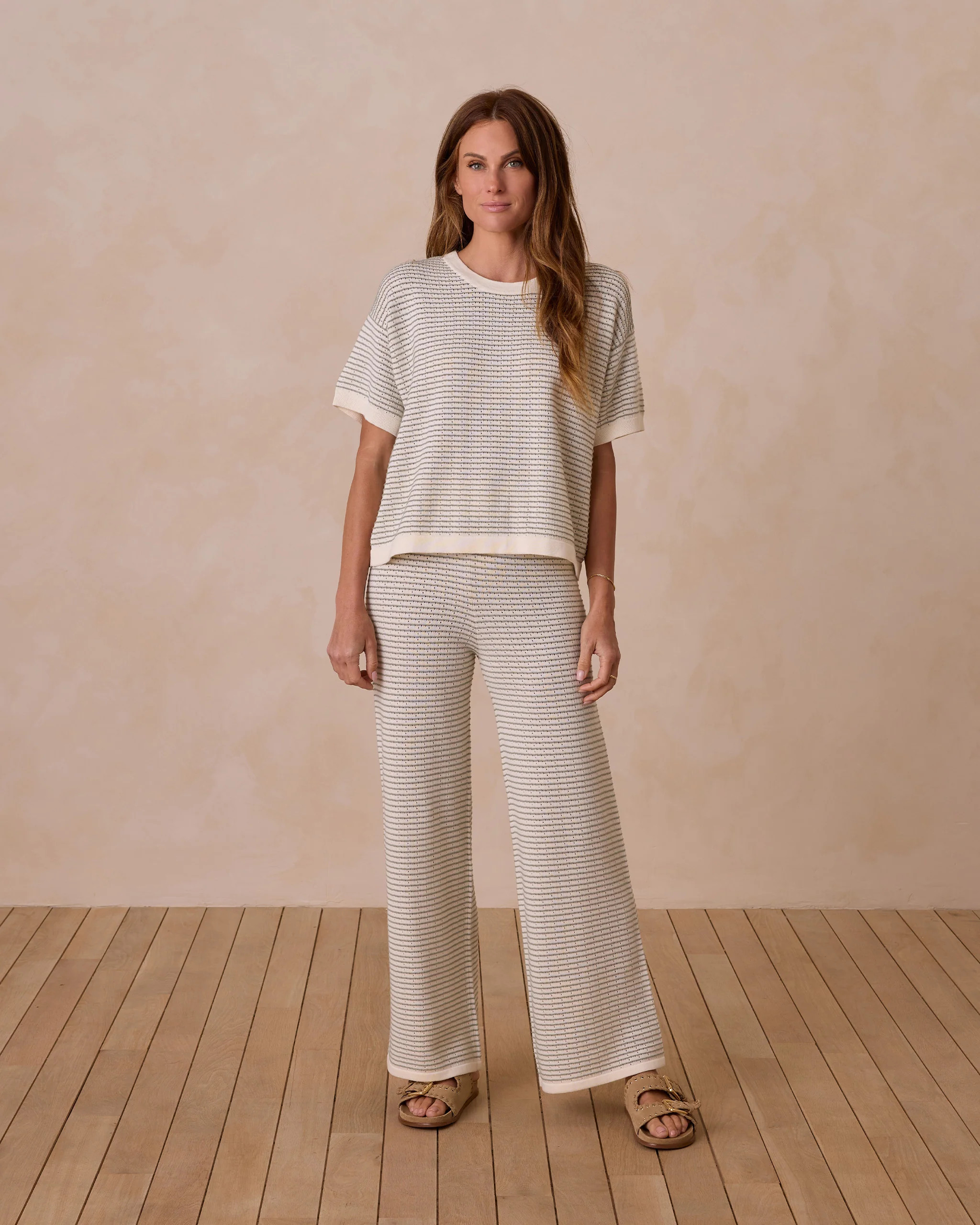 Knit Wide Leg Pant | Sage Stripe | Rylee + Cru