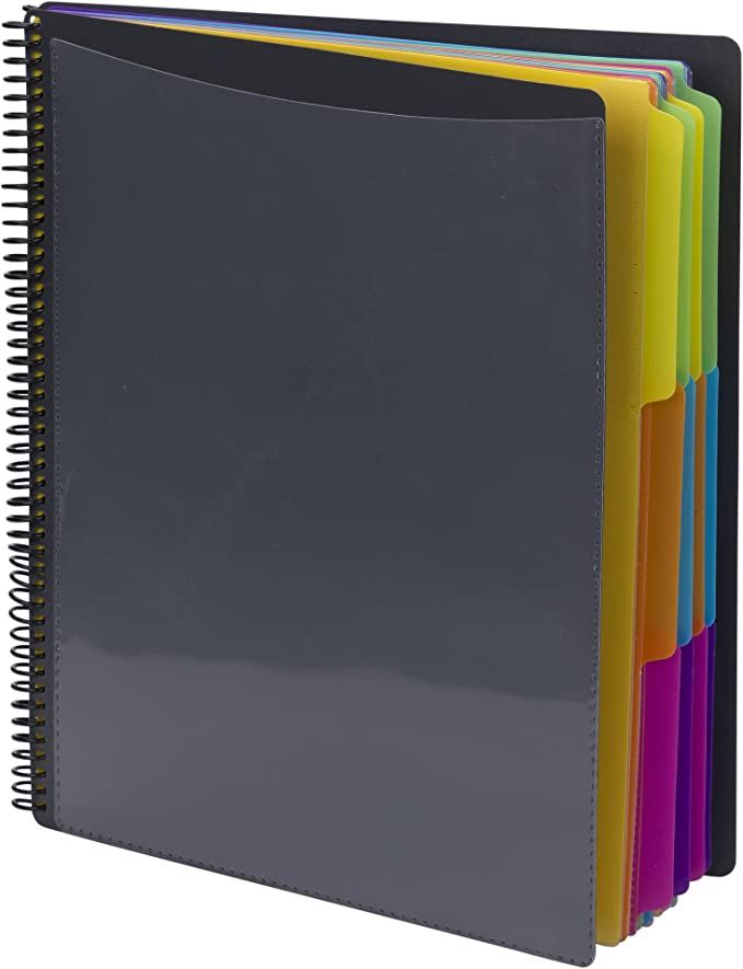 Smead 24 Pocket Poly Project Organizer, Letter Size, 1/3-Cut tab, Gray with Bright Colors (89206) | Amazon (US)