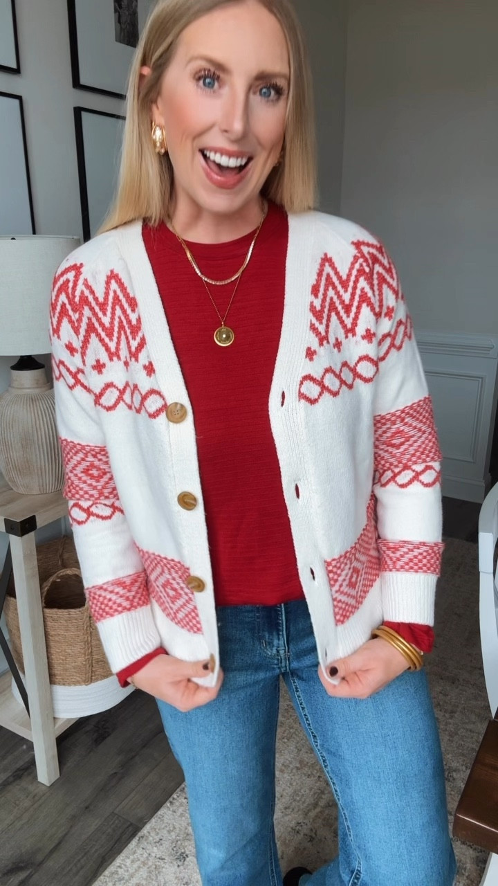 Maurices outfit, fair isle cardigan, red top, Maurices denim

Small in both tops 

#LTKSaleAlert #LTKFindsUnder50 #LTKHoliday