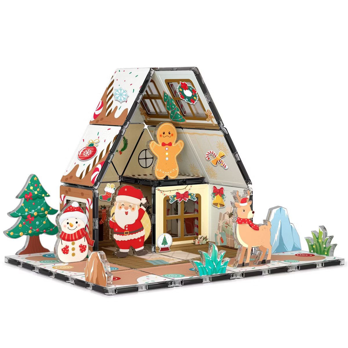 PICASSO-TILES Gingerbread House Magnetic Tiles for Kids – STEM Building Blocks Set, Educational... | Target