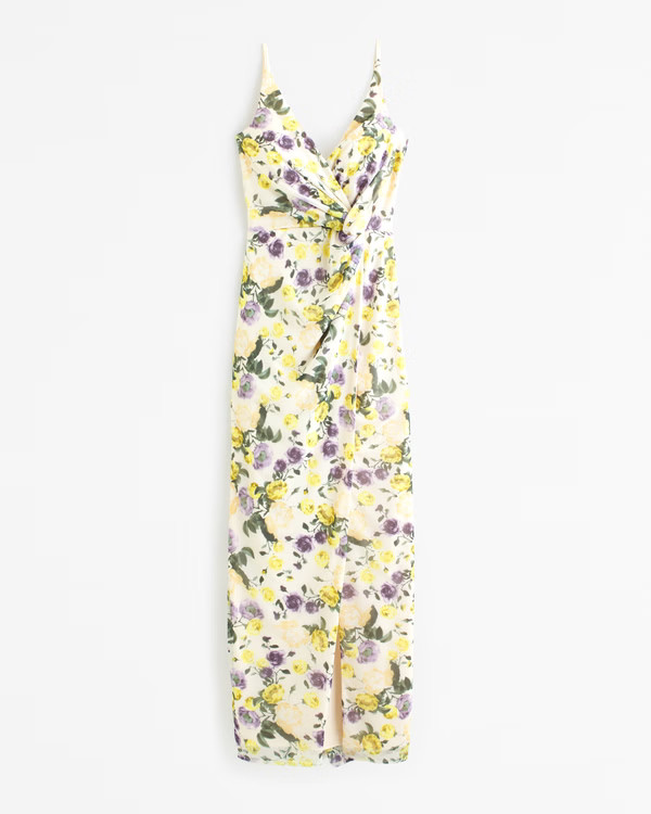 Mesh Twist Wrap Gown | Abercrombie & Fitch (US)