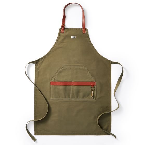 Waxed Canvas and Leather BBQ Apron | Mark and Graham