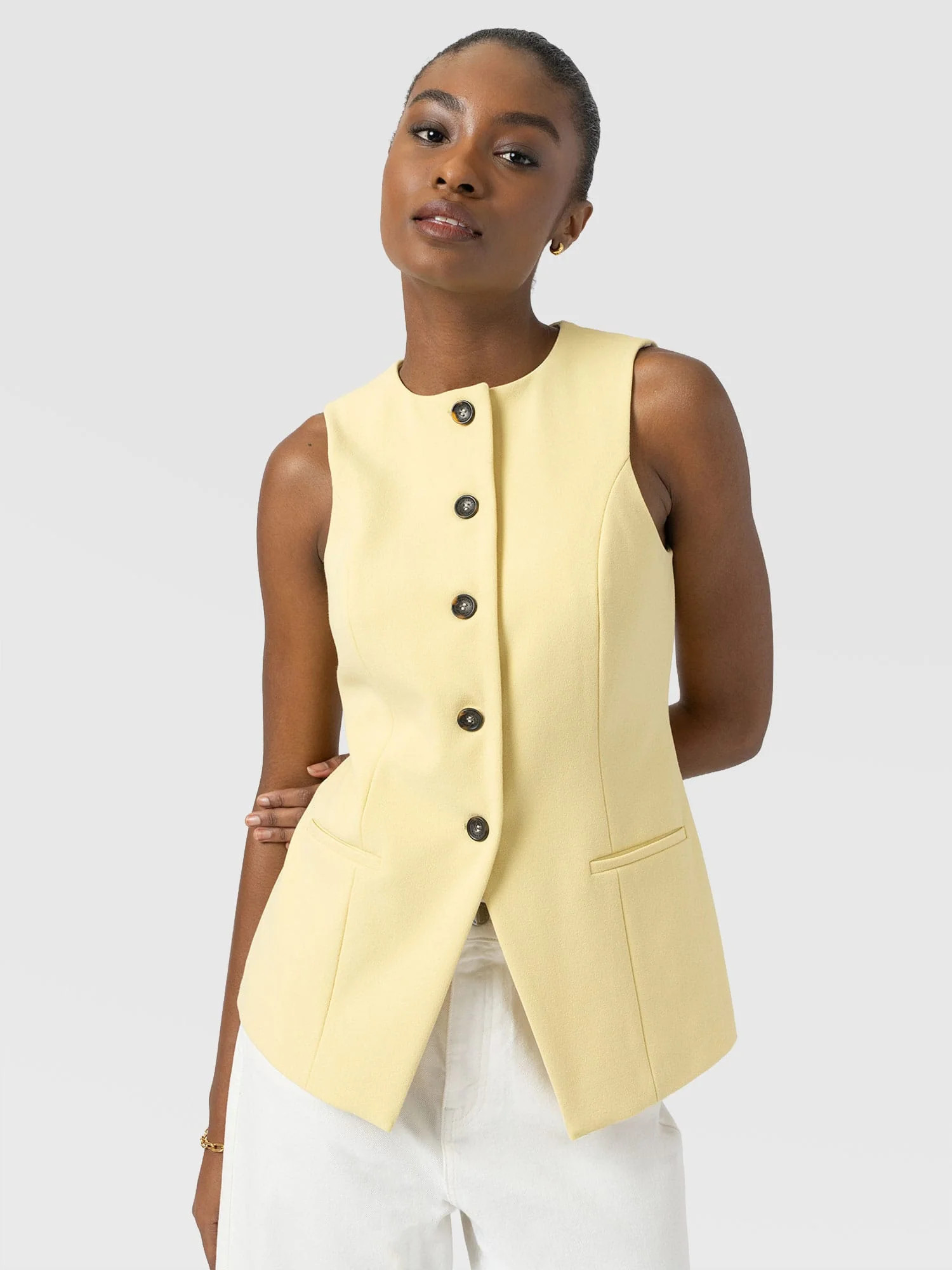 Argent Waistcoat - Butter Yellow | Saint + Sofia UK