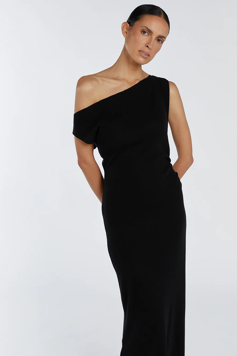 JUNIE BLACK KNIT MIDI DRESS | DISSH