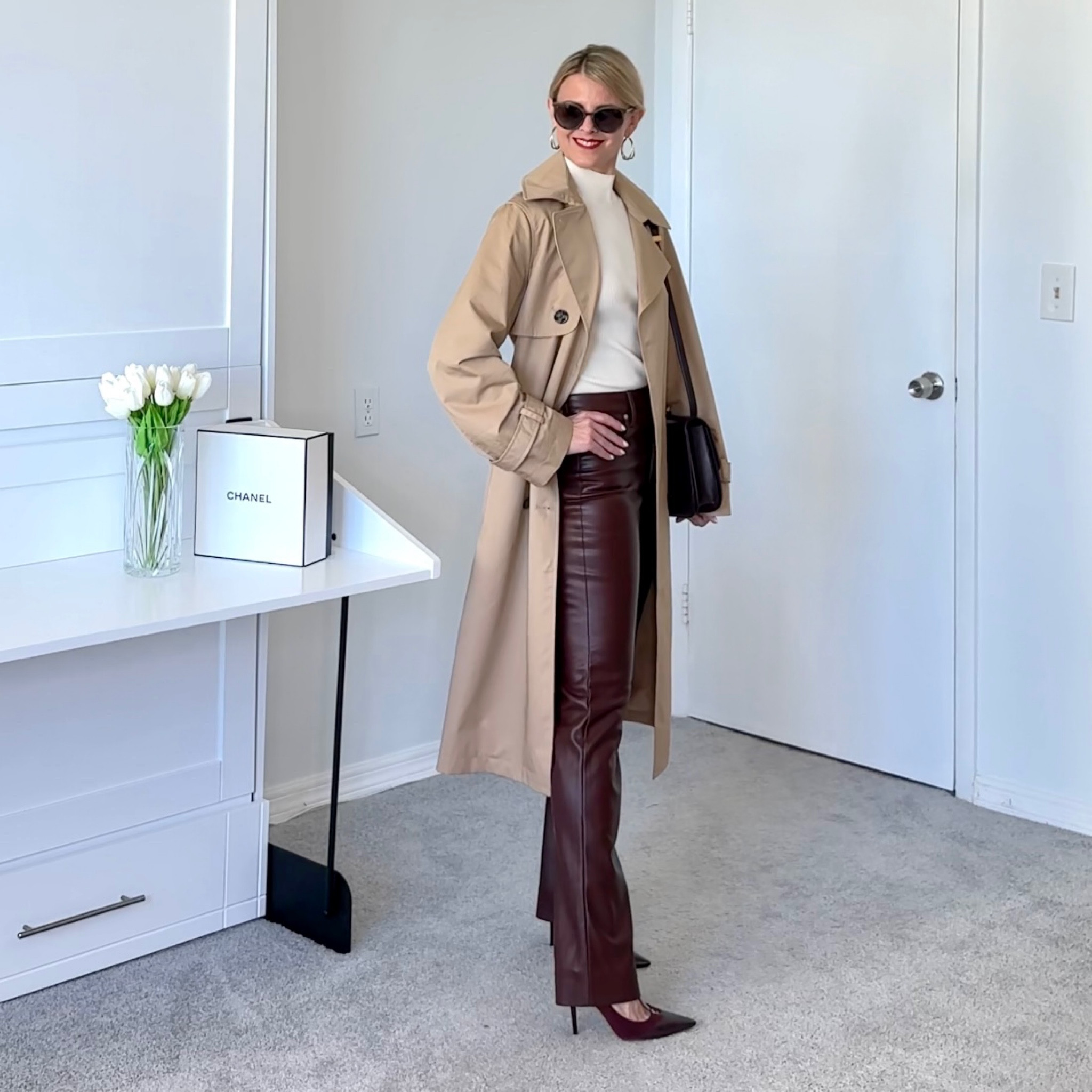 The trench I'm wearing was sold out yesterday.    In case it hasn't restocked yet  linked some alternatives.     The Amazon one is really similar.    
All else true to size

#LTKSeasonal #LTKfindsunder100