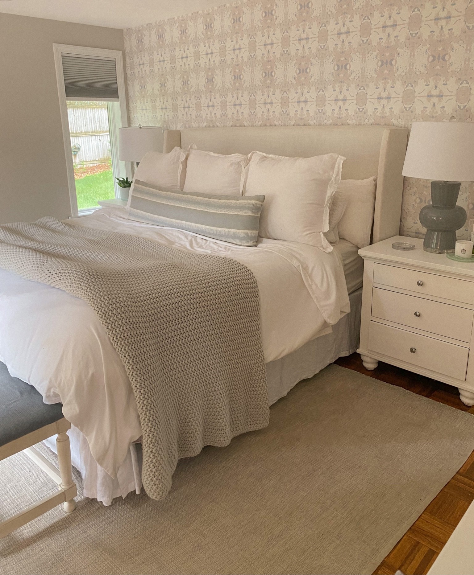 Bedroom Home Decor, Furniture & Bedding

(The duvet is Target and has ties on the inside!) 
pillow inserts, lamps, throw blanket and similar wallpaper, all linked.  My headboard is the Zuma White color!

Neutral coastal bedroom decor // headboard, lumbar pillow, table lamps, white bedding, patterned wallpaper, bedroom rug, white side tables, #bedding #neutralstyle #bedroomdecor #pillowinserts #targetfinds #throwblanket #Bedroomdecor #Target #targetfinds #wovenblanket #Buffy comforter insert #Euro #pillows #lumbar #pillow #rug #headboard peel and stick #patterned #wallpaper #wallpaper #Amazon #Amazonfinds #whitebedroom #mainbedroom #table #lamps #sidelamps #graylamp #winged headboard #cream #tan #duvet #duvetcover #cellajaneblog  white bedding patterned wallpaper bedroom rug white side tables 

Follow me on IG: @briannejohanson 

Follow my shop @briannejohanson on the @shop.LTK app to shop this post and get my exclusive app-only content!


#LTKunder50 #LTKhome