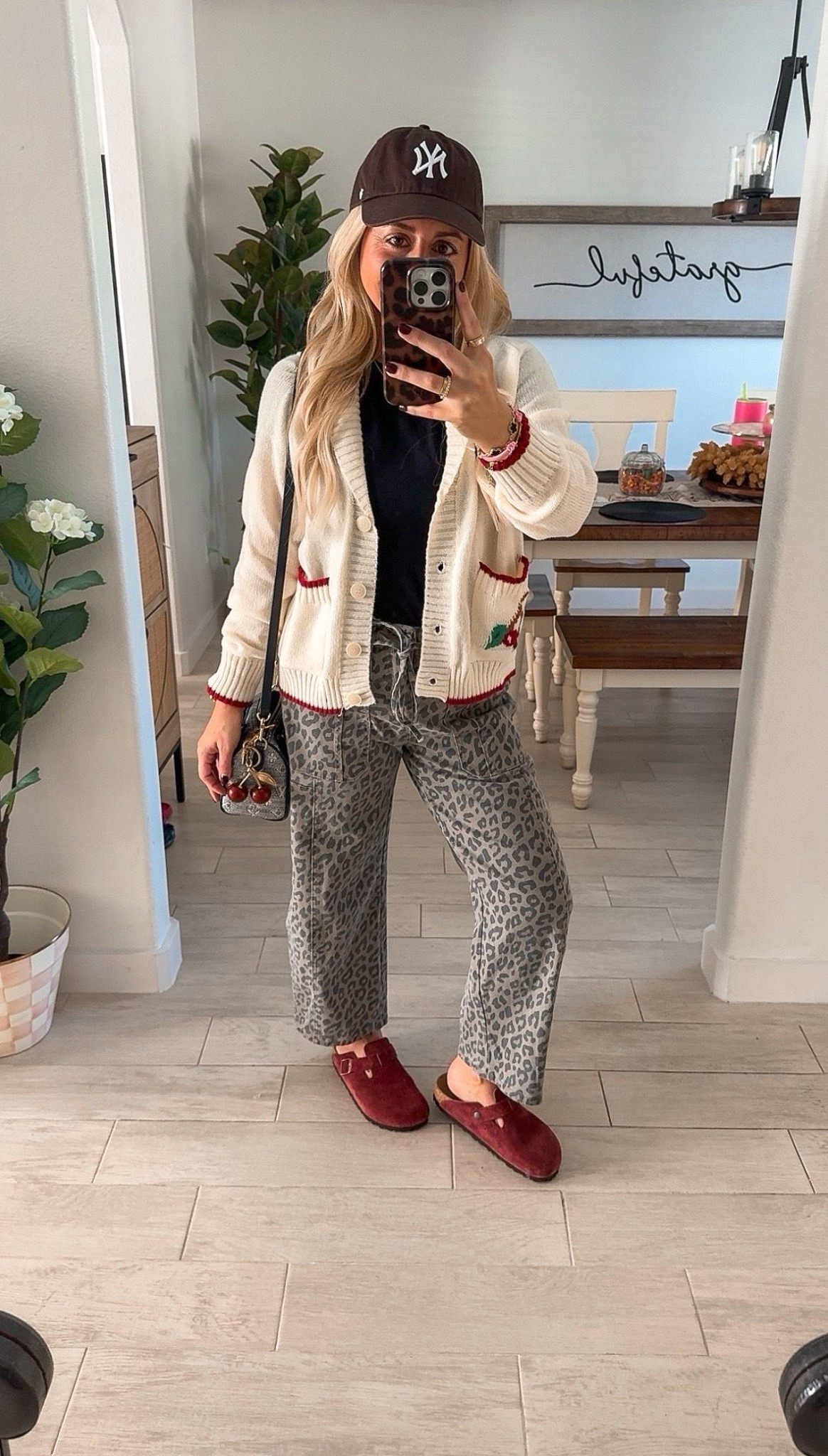 Fall OOTD 🍒
Cherry cardigan med
Leopard jeans
Maroon clogs 
Lv speedy 
Bag charm 

#LTKShoeCrush #LTKItBag #LTKFindsUnder100