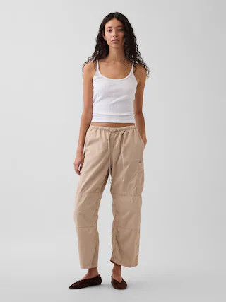 Mid Rise Twill Easy Barrel Utility Pants | Gap (US)